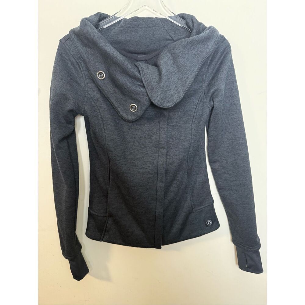 Dover Saddlery Fleece Jacket Womens Cowl Neck Full Zip Equestrian Activewear Gre
